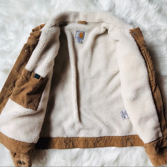 SOLD Carhartt Sherpa Corduroy Southold Jacket med - Picture 8 of 9